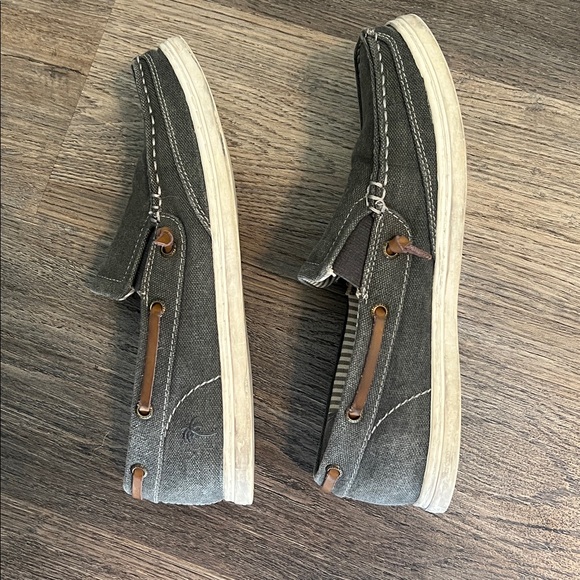 Margaritaville Cayman Men\'s Grey Canvas Slip-On Boat  Shoes Size 9 main image 8
